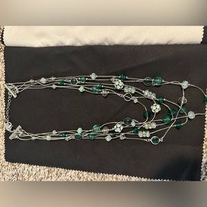 Green shaded beads - layered necklace